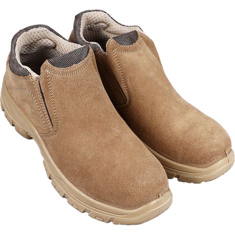 1 Paire Chaussure de Travail Homme Chaussant à Lacets Acier Embout Renforcé Semelle Pleine Cuir Suédé Antidérapant Antiperforation Respirant Tige Basse Taille 43 (1/5)