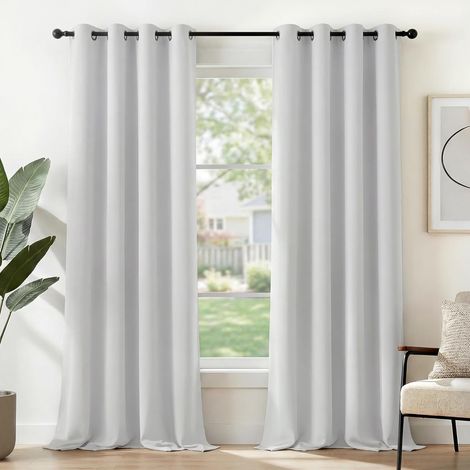 2 Pièces Rideau, Œillets Métalliques, Polyester 230g/m², Isolation Thermique, Salon Chambre