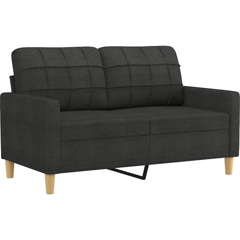 vidaXL 2-Sitzer Sofa Schwarz 120 cm Stoff