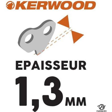 Chaîne Kerwood pour tronçonneuse 3/8" 1,3 mm. 72 maillons. Gouge profil demi carré (1/5)