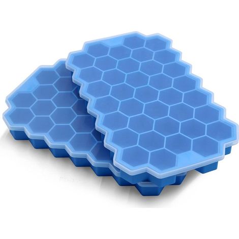 Bac à glaçons avec couvercle pour congélateur - Bac à glaçons en silicone à 37 compartiments avec couvercle