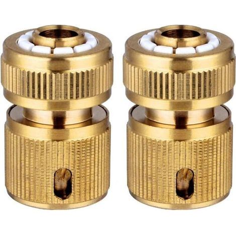 Set mit 2 Messing-Schlauchreparaturverbindern, Schnellkupplungen für Gartenschläuche, für 1/2-Zoll-Gartenschläuche, Schnellverlängerungsverbinder, ausziehbarer Wasserhahnadapter (1/5)