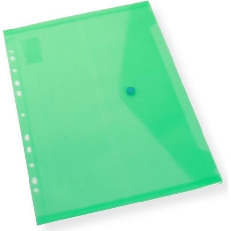 Carpeta para sobres A4 con perforación europea, color verde.