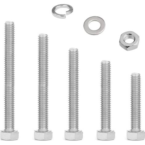 Lot de 30 Boulons,Écrous M10,Rondelles Acier Inoxydable Fixation Métaux Voiture Meubles