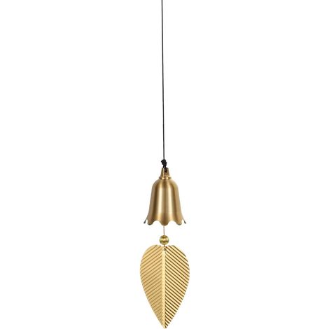 13" Gold Foil Hanging Bell Chinese FengShui Good Luck Wind Chime for Door Window Home Wealth Decoration (Antique Bell Shape), Gold Bonne Chance Carillon éolien, pour Décoration de Porte Fenêtre Maiso (1/5)