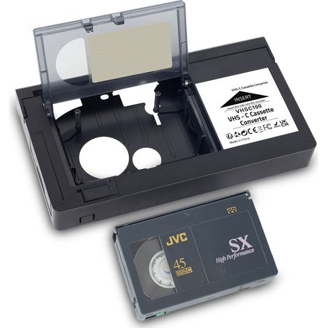 Adaptateur Cassette VHS-C - Pour Lecture Et Enregistrement Sur Magnétoscope VHS Standard - Fonction One Key Control - Compact - 1 Pièce