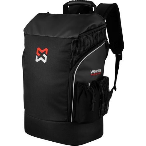 Würth Modyf – Sac à dos noir 35L – Matériaux résistants et déperlants – Compartiment principal avec double fermeture zippée – Sangles réglables