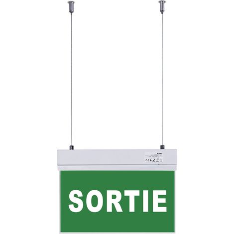 Bloc autonome d'éclairage de sécurité avec panneau "SORTIE" (1/5)