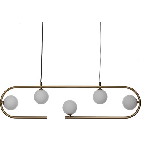 Lampadario in acciaio verniciato ottone cm. L.86 P.9,5 H.22 (1/5)