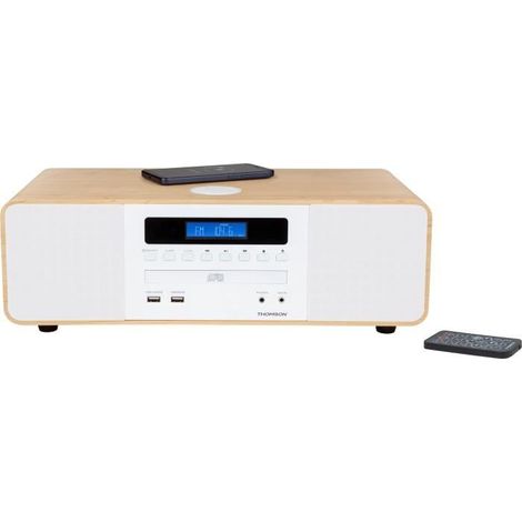 Bluetooth Kompaktanlage - THOMSON - Weiß/Induktion - FM-Radio/CD/MP3/USB, 50W, Equalizer, Fernbedienung, Netzteil 230V