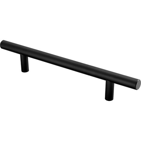 2 Poignées de Cuisine Noires, Poignées D'armoire Creuses Brossées, Poignées de Porte en Acier Inoxydable, avec Vis, Distance de Perçage 96mm