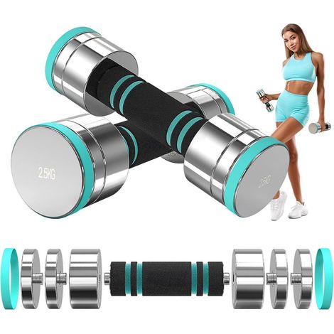 Verstellbare Stahlhanteln Set 2,5kg bis 50kg Schaumstoff Griff (1/5)