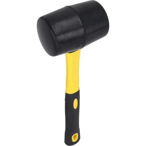 Schwarzer Gummihammer Ø 72 mm – Großer Hammer für Fliesenleger, Karosseriebauer und Maurer, mit 2K-Bimaterialgriff für Fliesen-, Pflaster- und Ausbauarbeiten (1/5)