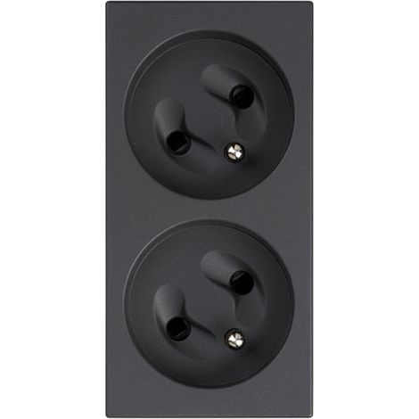 Enchufe doble Simon Connect S500 con o sin señalización de 16 A, gris grafito 50000458-038