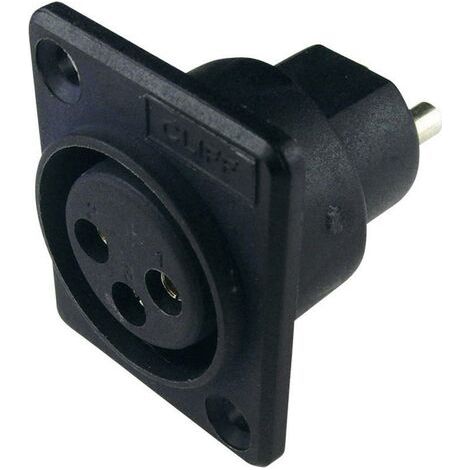 XLR embase femelle, contacts droits Cliff ACF CP3001 Nombre de pôles: 3 noir 1 pc(s) D28504 (1/4)
