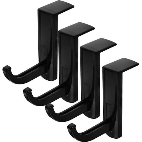 Pièces - Crochet pour casque - Support de casque - Rangement pour casques d'ordinateur - Noir - Plastique - 87,6 cm - Support pour casque - Crochets pour casque - Cintre pour casque - Support de casqu (1/5)