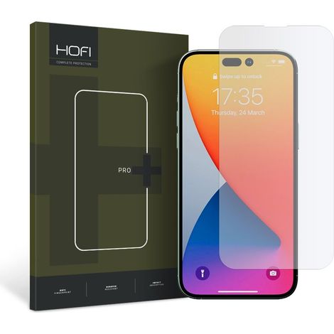 Protector de pantalla de vidrio templado Hofi Glass PRO+ para iPhone 14 PRO transparente (1/4)