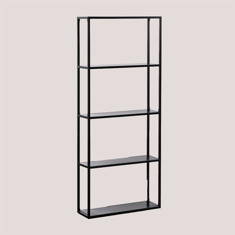 Étagère Murale Modulaire 60 cm en Acier Thura SKLUM Noir de Carbone (1/5)