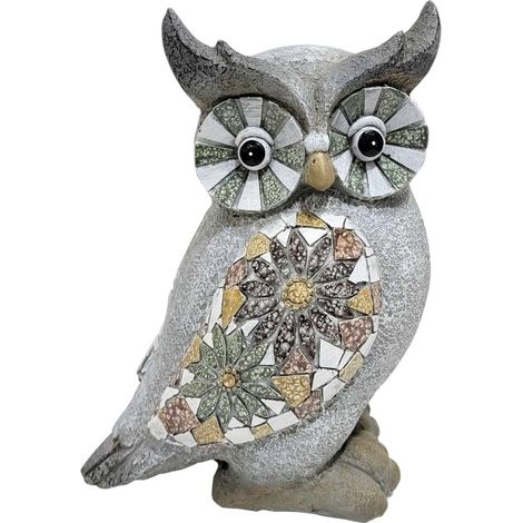 Figura decorativa rustica di gufo per casa e giardino