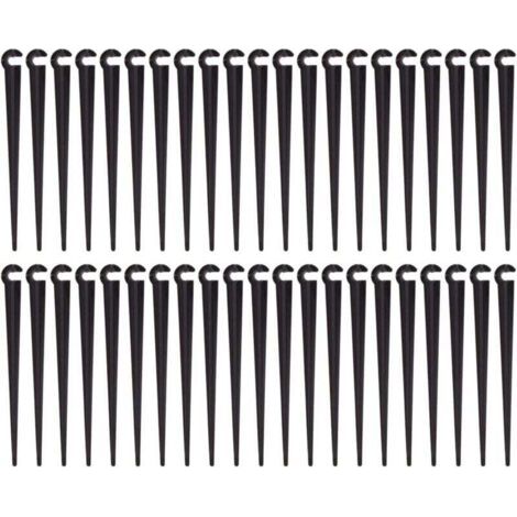 Piquets de Support de Tuyau d'irrigation Support Piquet de Tube Irrigation Goutte à Goutte Plastique Outil de Jardinage,Paquet de 100