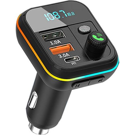 Cargador coche reproductor MP3 5.0 memoria USB tarjeta memoria QC 3.0 voltaje rápido (1/4)