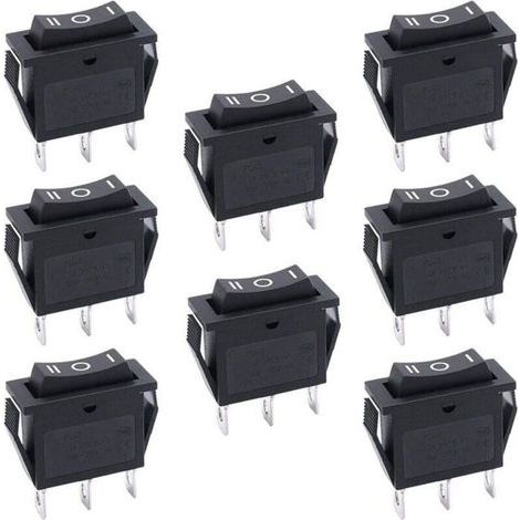 Set di 8 interruttori a bilanciere SPDT ONOFFON a 3 posizioni, 3 pin, 15A 250V, 20A 125V AC, per auto. (1/4)