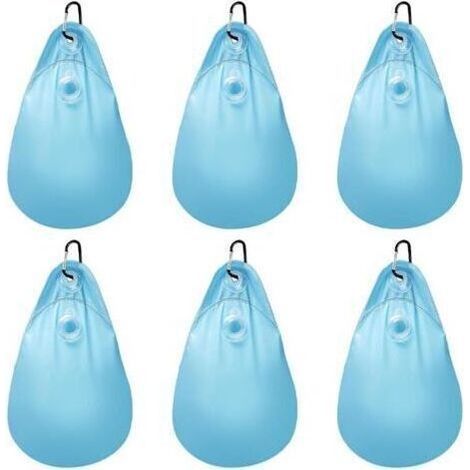 Lote de 6 bolsas de agua para lona de piscina con ganchos, bolsas de agua pesadas para cubierta de piscina, de PVC, a prueba de fugas, bolsa colgante y rellenable, peso para lona de piscina de inviern (1/5)