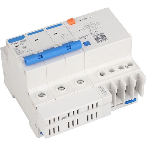 Disjoncteur différentiel DZ47LE 32 3P+N C20 400V 20A boîtier moulé transparent protection fuite surcharge court-circuit installation panneau avant 1 pièce (1/5)