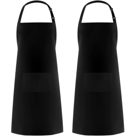 (2 Pièces )Tabliers de Cuisine pour Homme Femme, Tablier de Ménage Tabliers Porte-Outils avec 2 Poches pour Barbecue, Tablier Jardinier Adultes Ajustable pour Jardinage (1/4)