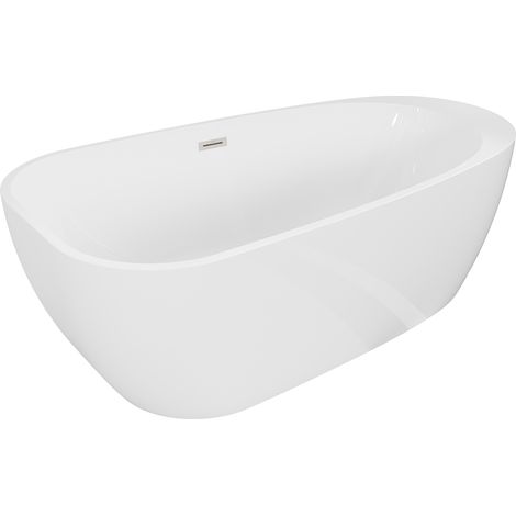 Mexen Giada bañera exenta 170 x 90 cm, blanco brillante, rebosadero níquel cepillado - 52741709000-97 (1/3)