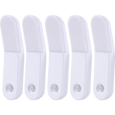 Capteur de Mouvement sans Fil Veilleuse Applique USB, 5pcs (1/5)