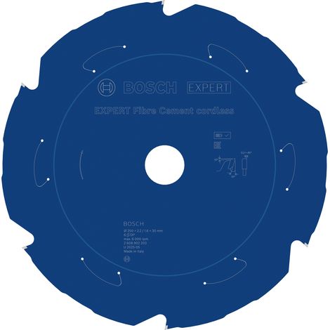 Bosch EXPERT Fibre Cement Circular Saw Blade 250 x 2.2/1.6 x 30mm T6 2608902203 (1/5)