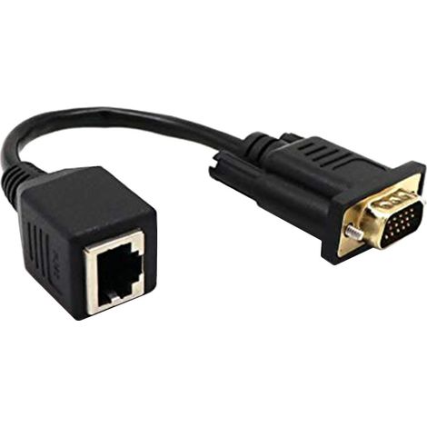 Adaptateur VGA vers RJ45, câble Ethernet vers connecteur VGA, moniteur vers connecteur Ethernet, prolongateur VGA - hooyi (1/5)