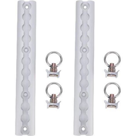 Rail d'arrimage en aluminium en forme de L, épaisseur 304 mm, avec 4 anneaux ronds, pour motos, quads, motos tout-terrain et pick-ups (argenté).