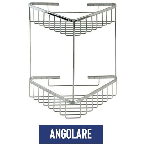 PORTAOGGETTI DA BAGNO IN ACCIAIO CROMATO 34546V ANGOLARE (34548)