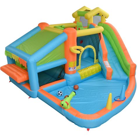 Château gonflable 360×350×210cm toboggan cuisine de jeu avec souffleur