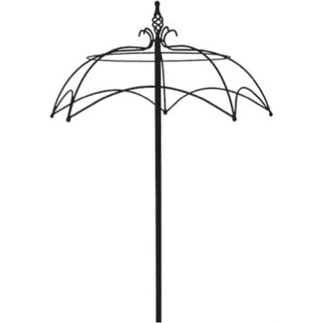 Umbrella Trainer Plant Border Support - Single Stem Tuteur - Steel - L83.8 x W83.8 x H198.1 cm - Black