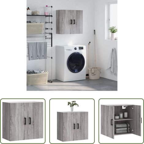 vidaXL Wandmontage - Wandschrank Grau Sonoma 60x31x60 cm Holzwerkstoff (1/5)