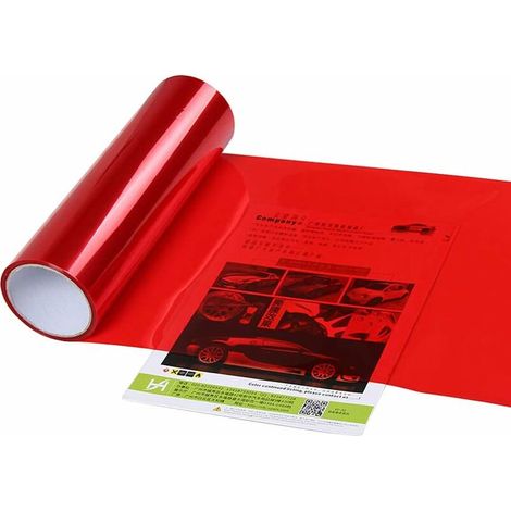 AMXCNOY Leichter Autoaufkleber, selbstklebender Leichtmetall-Autoaufkleber für Nebelscheinwerfer, Nebelscheinwerfer, Rückleuchten, getönte Vinylfolien, Rot, 30 x 60 cm (1/3)