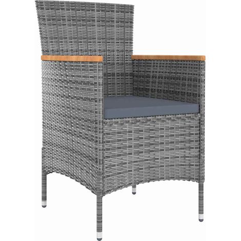 Maison Exclusive - Sedie da Pranzo da Giardino 4 pz in Polyrattan Grigio (1/5)