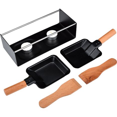 Gril à raclette à fromage anti-adhésif avec poignée en bois - Accessoire pour four