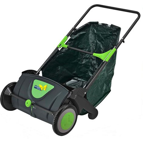 Raccoglifoglie Manuale a Spinta Sacco 100 Litri con Ruote Verde