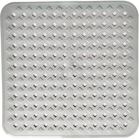 Non-slip shower mat 53x53 cm - square anti-slip mat with hooks - moisture resistant and machine washable (1/5)