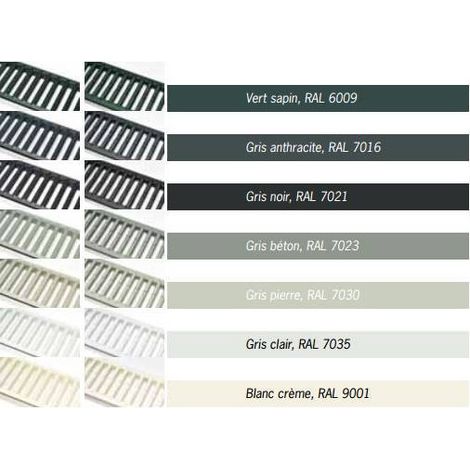 Grille en acier teinté pour caniveau de voirie – Longueur 1m – Couleur gris clair – Évacuation optimale des eaux – ACO (1/2)