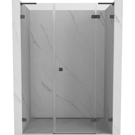 Mexen Lunar L Duschdrehtür rechts 120 cm, transparent, gun gray gebürstet - 834SL-120-050-66-00-P (1/5)
