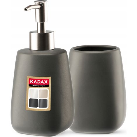 KADAX Set Bagno Grigio Dispenser + Tazza (1/5)