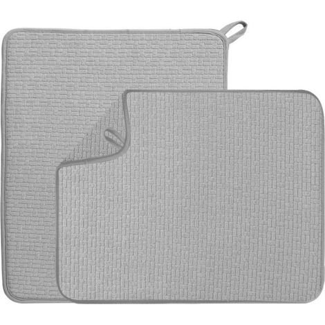 Tapis de cuisine durable avec tapis de vaisselle en fibres ultra-fines, tapis de vaisselle super absorbant, tapis de vaisselle (1/5)