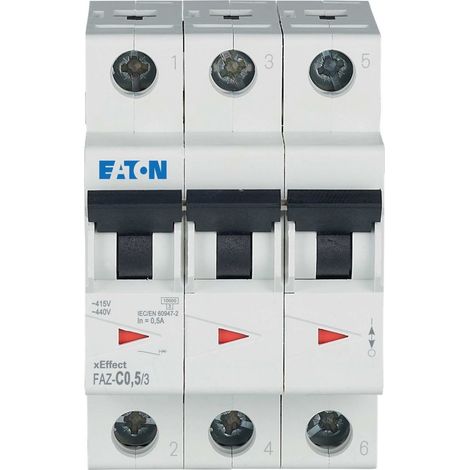 Interruttore magnetotermico 3P C 0,5A 15kA AC FAZ C05/3 278856