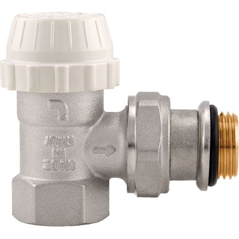 Schläfer 37071102  Valvola termostatica ad angolo ITAP con preregolazione attacco femmina 1/2", Valvola termostatica termostatizzabile a squadra 1/2" nichelato attacco eurocono. Made in Italy (1/5)