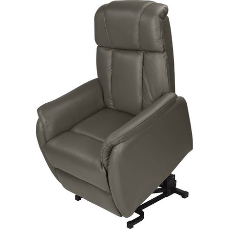 TAMISE - Fauteuil Relax et Releveur Electrique Cuir Taupe (1/5)